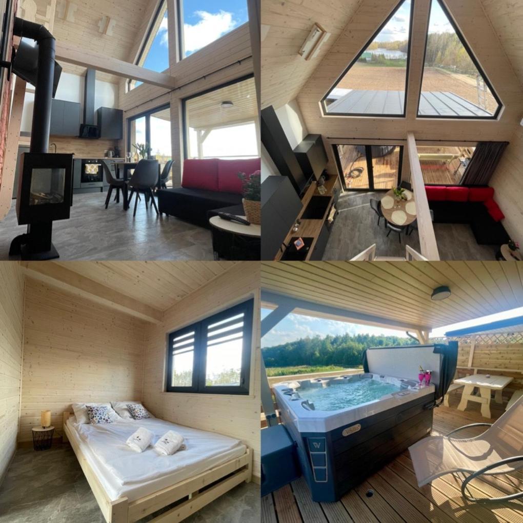 Osada Skoczkowo Komfortowe Domki Z Jacuzzi Nad Jeziorem- Sauna- Balia- Prywatny Staw Wedkarski Podiazy Dış mekan fotoğraf